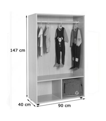 MUEBLE PERCHERO ABIERTO CON BARRA HAYA MOBEDUC 600617HP18