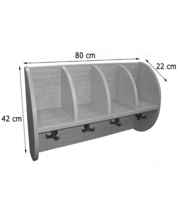 MUEBLE PERCHERO "QUESITOS" 4 CASILLAS 800 HAYA MOBEDUC 600619H19