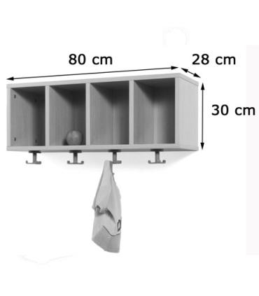 MUEBLE PERCHERO 4 CASILLAS 80-30 HAYA MOBEDUC 600605H18
