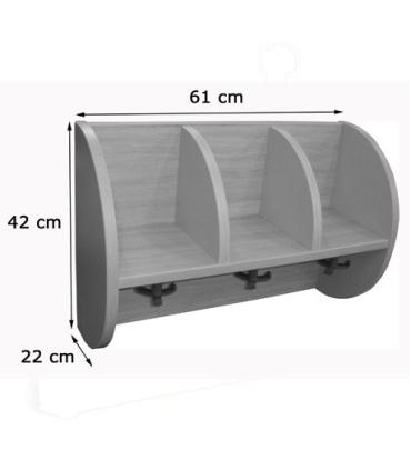 MUEBLE PERCHERO "QUESITOS" 3 CASILLAS 605 HAYA MOBEDUC 600618H19