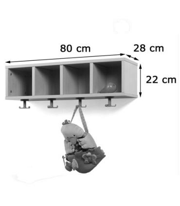 MUEBLE PERCHERO 4 CASILLAS 80-22 HAYA MOBEDUC 600604H18