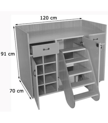 MUEBLE CAMBIADOR CON ESCALERA GIRATORIA (3 PUERTAS) HAYA MOBEDUC 600709HPS18
