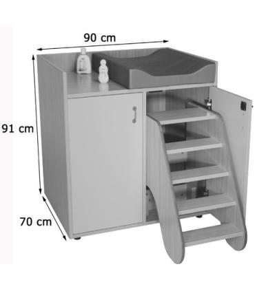 MUEBLE CAMBIADOR CON ESCALERA GIRATORIA (2 PUERTAS) HAYA MOBEDUC 600708HPS18