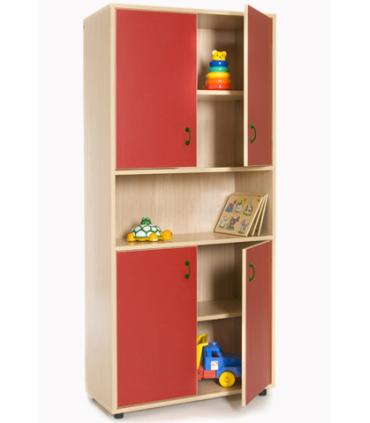 MUEBLE ALTO ARMARIO 4 PUERTAS Y HUECO CENTRAL HAYA MOBEDUC 600407HPS18