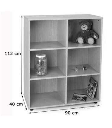 MUEBLE INTERMEDIO 6 CASILLAS HAYA MOBEDUC 600805HP18