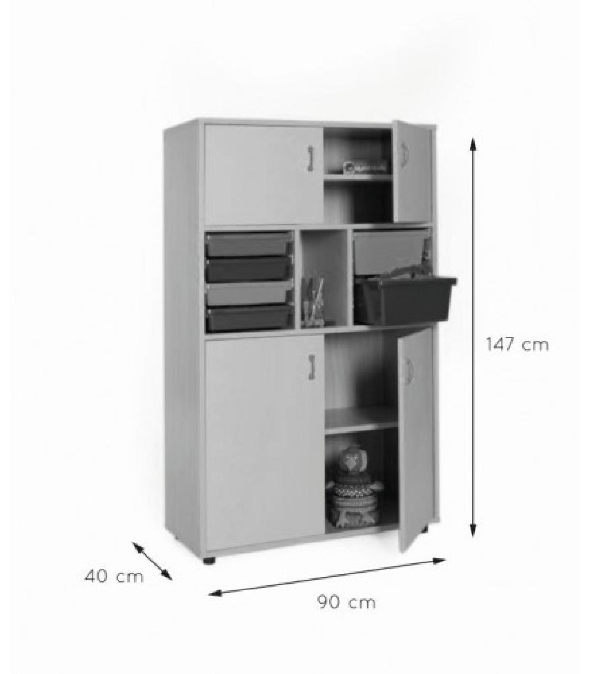 MUEBLE MEDIO ARMARIO 4 PUERTAS CUBETERO HAYA MOBEDUC 600315HPS18