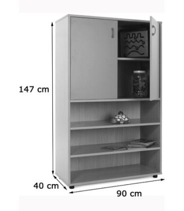 MUEBLE MEDIO ESTANTERÍA Y ARMARIO HAYA MOBEDUC 600304HPS18