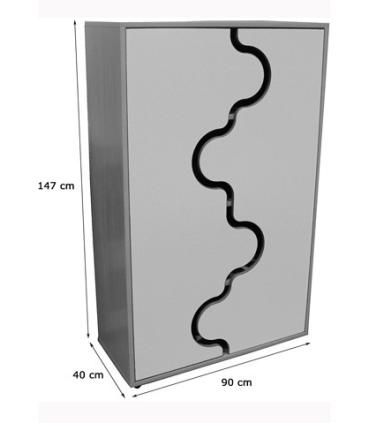 MUEBLE MEDIO ARMARIO, PUERTAS ONDA HAYA MOBEDUC 600319HPS18