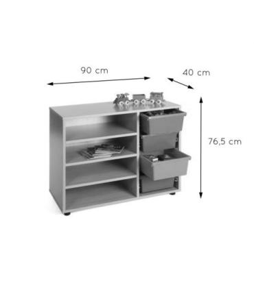 MUEBLE BAJO ESTANTERÍA CUBETERO 900 HAYA MOBEDUC 600212HP18