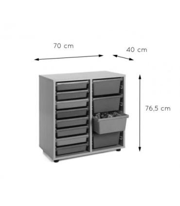 MUEBLE BAJO CUBETERO 2 COLUMNAS 700 HAYA MOBEDUC 600210HP18