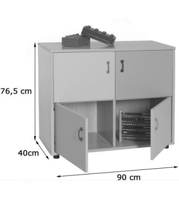 MUEBLE BAJO ARMARIO 4 CASILLAS 4 PUERTAS HAYA MOBEDUC 600218HPS18