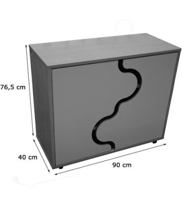 MUEBLE BAJO ARMARIO, PUERTAS ONDA HAYA MOBEDUC 600220HPS18