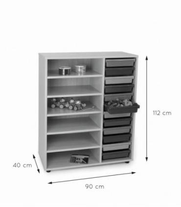 MUEBLE INTERMEDIO ESTANTERÍA CUBETERO HAYA MOBEDUC 600818HP18