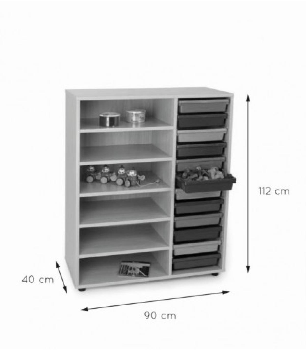 MUEBLE INTERMEDIO ESTANTERÍA CUBETERO HAYA MOBEDUC 600818HP18