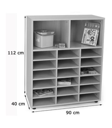 MUEBLE INTERMEDIO CASILLERO Y 2 CASILLAS HAYA MOBEDUC 600812HP18