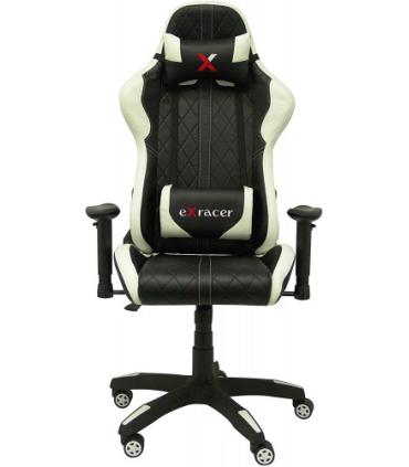 SILLA GAMING PARAISO SIMIL PIEL NEGRO Y BLANCO PIQUERAS Y CRESPO 7216DBSPNE