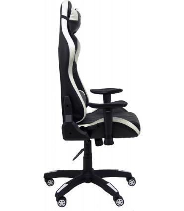 SILLA GAMING PARAISO SIMIL PIEL NEGRO Y BLANCO PIQUERAS Y CRESPO 7216DBSPNE