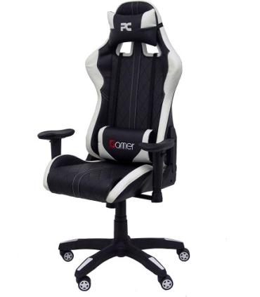 SILLA GAMING PARAISO SIMIL PIEL NEGRO Y BLANCO PIQUERAS Y CRESPO 7216DBSPNE