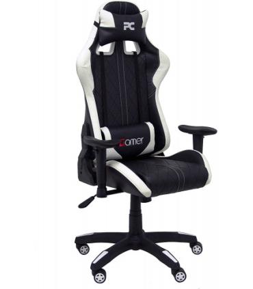 SILLA GAMING PARAISO SIMIL PIEL NEGRO Y BLANCO PIQUERAS Y CRESPO 7216DBSPNE