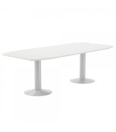 MESA DE REUNIONES 220X100X72CM. COLOR: PATA METALICA BLANCA / TABLERO BLANCO ROCADA 3003ATW04