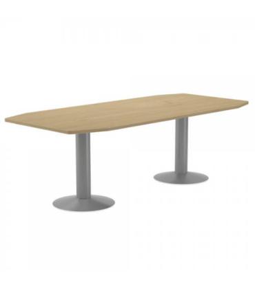 MESA DE REUNIONES 220X100X72CM. COLOR: PATA METALICA GRIS / TABLERO ROBLE ROCADA 3003AT08