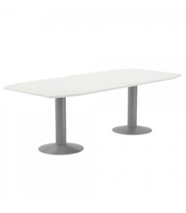 MESA DE REUNIONES 220X100X72CM. COLOR: PATA METALICA GRIS / TABLERO BLANCO ROCADA 3003AT04