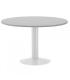 MESA DE REUNIONES REDONDA 120CM DE DIAMETRO. ALTURA 72CM. COLOR: PATA METALICA BLANCA / TABLERO GRIS ROCADA 3006ATW02