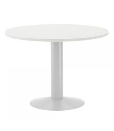 MESA DE REUNIONES REDONDA 100CM DE DIAMETRO. ALTURA 72CM. COLOR: PATA METALICA BLANCA / TABLERO BLANCO ROCADA 3005ATW04