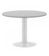 MESA DE REUNIONES REDONDA 100CM DE DIAMETRO. ALTURA 72CM. COLOR: PATA METALICA BLANCA / TABLERO GRIS ROCADA 3005ATW02