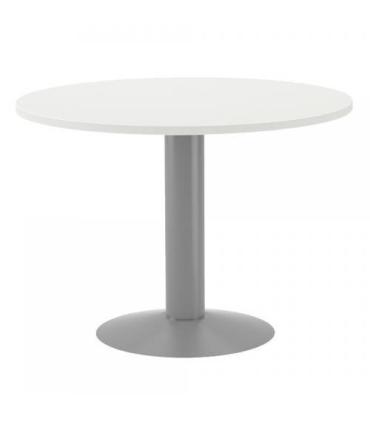 MESA DE REUNIONES REDONDA 100CM DE DIAMETRO. ALTURA 72CM. COLOR: PATA METALICA GRIS / TABLERO BLANCO ROCADA 3005AT04