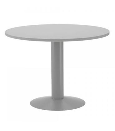 MESA DE REUNIONES REDONDA 100CM DE DIAMETRO. ALTURA 72CM. COLOR: PATA METALICA GRIS / TABLERO GRIS ROCADA 3005AT02