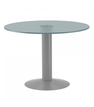 MESA DE REUNIONES REDONDA 100CM DE DIAMETRO. ALTURA 72CM. COLOR: PATA METALICA GRIS / TABLERO HAYA ROCADA 3005AT01