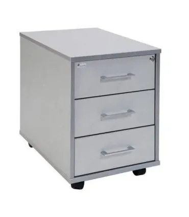 CAJONERA BUCK MOVIL 3 CAJONES. COLOR: ESTRUCTURA ALUMINIO / FRONTAL GRIS ROCADA 4003AB02V24