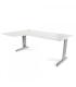 MESA DE OFICINA SERIE METAL FORMA L IZQUIERDA 180X120 GRIS / BLANCO ROCADA 2054AC04