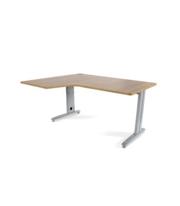 MESA DE OFICINA SERIE METAL FORMA L IZQUIERDA 160X120 GRIS / ROBLE ROCADA 2053AC08
