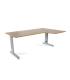 MESA DE OFICINA SERIE METAL FORMA L DERECHA 180X120 GRIS / ROBLE ROCADA 2052AC08