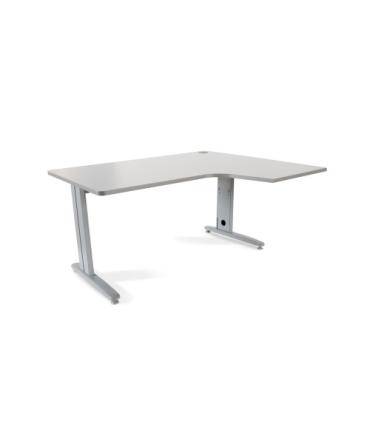 MESA DE OFICINA SERIE METAL FORMA L DERECHA 180X120 GRIS / GRIS ROCADA 2052AC02