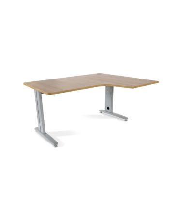 MESA DE OFICINA SERIE METAL FORMA L DERECHA 160X120 GRIS / ROBLE ROCADA 2051AC08