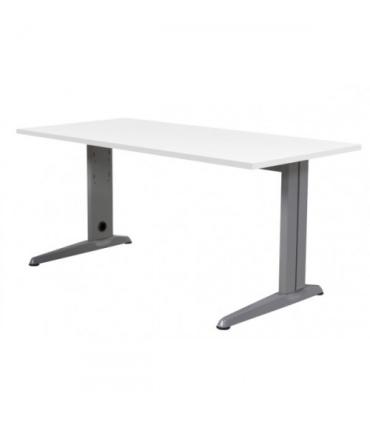 MESA DE OFICINA SERIE METAL 180X80 GRIS / BLANCO ROCADA 2003AC04