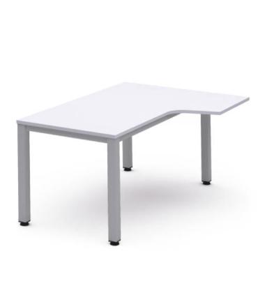 MESA DE OFICINA SERIE EXECUTIVE FORMA L DERECHA 160X120 GRIS / BLANCO ROCADA 2051AD04