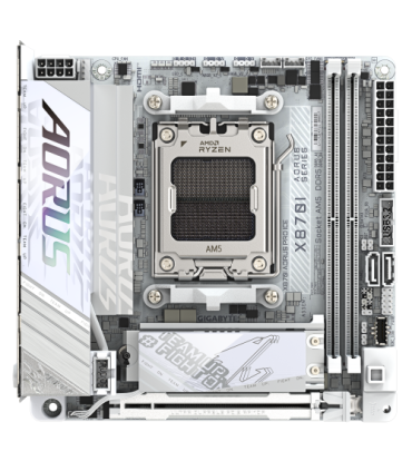 GIGABYTE X870I AORUS PRO ICE Placa base - Compatible con procesadores AMD Ryzen serie 9000, VRM de 8+2+1 fases, hasta 8400 MHz..