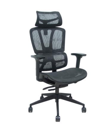 SILLA PRO537 TRASLACK MALLA NEGRA BRAZOS 3D RUEDAS NAILON 60 MM FOROL BY PIQUERAS Y CRESPO 537TKM840B3DRN60