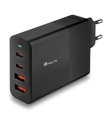 NGS Bud 100W Cargador Universal de Pared 100W Ultrarapido - 2x USB-C PD & PPS, 2x USB-A QC 3.0 - Color Negro