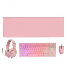 Mars Gaming MCP-RGB3 Combo Gaming 4en1 - Teclado TKL H-Mech RED - Raton RGB 3200 DPI - Auriculares FRGB Cancelacion Ruido - Alfo