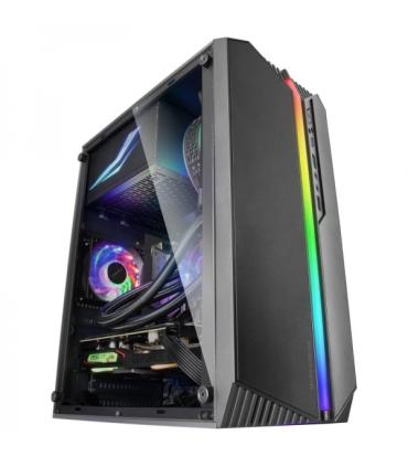 Mars Gaming MC-S1 Caja Compacta Gaming - Iluminacion ARGB 12 Modos - Ventana Lateral Completa - Refrigeracion Avanzada - Compati