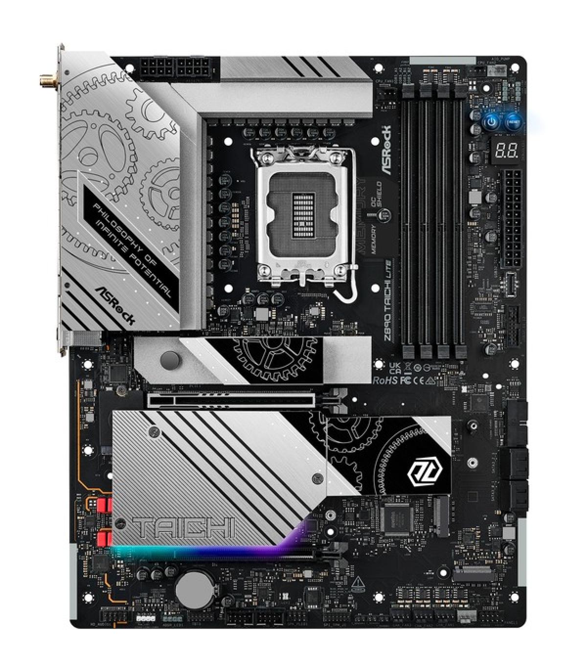 PLACA ASROCK Z890 TAICHI LITE,INTEL,1851,Z890,4DDR5,256GB,2HDMI+THUNDERBOLT,4SATA3+4M.2,1X5 +1X2.5 GIGABITLAN,WIFI7+BT5.4,13USB3