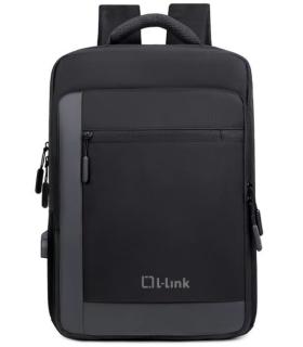 L-Link Mochila para Portatil 15.6" - Bolsillo Exterior - Puerto USB Exterior para Carga - Interior Compartimentado - Cobertura..