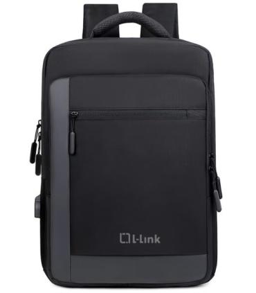 L-Link Mochila para Portatil 15.6" - Bolsillo Exterior - Puerto USB Exterior para Carga - Interior Compartimentado - Cobertura..
