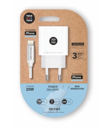 TechOneTech Cargador de Pared PD 25W + Cable USB-C a Lightning