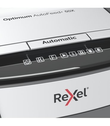 Rexel Optimum AutoFeed+ 50X triturador de papel Corte cruzado 55 dB 22 cm Negro, Gris